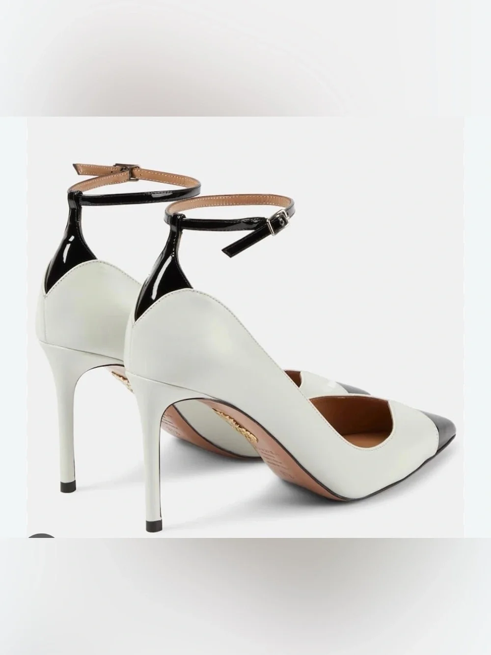 Aquazzura Women's White Pinot 85 Patent Leather Pumps